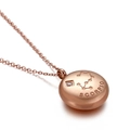 Rose gold Scorpio zodiac necklace with star map pendant and small cubic zirconia stone - Scorpio (KN89775-KFC)