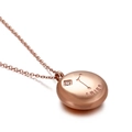 Rose gold Aries zodiac necklace with engraved constellation and sparkling crystal - Aries (KN89780-KFC)