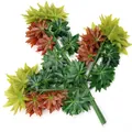 Artificial green and reddish brown maple branch with 18 leaves for landscape decor - Two-tone Green Glue-coated Maple