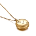 Minimalist gold stainless steel Taurus zodiac pendant necklace with sparkling zircon - Taurus(KN89794-KFC)