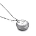 Collier pendentif signe Lion en argent avec cristal brillant et chaîne en acier - Lion (KN89802-KFC)