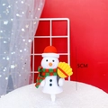 Christmas snowman felt cake topper with red hat and green scarf decoration 5CM - Snowman with Scarf / Standard Spec