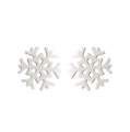 Elegantes pendientes de copo de nieve en acero inoxidable plateado con diseño calado - 303 Copo de Nieve / Color Acero
