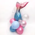 Set palloncini coda di sirena sfumata con palloncini rotondi rosa pastello e blu chiaro - Stile Guida Stradale Coda di Pesce Rosa