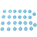 Set of 26 round alphabet charms in blue enamel and gold finish for DIY jewelry making - Alphabet Set (DY147) / Set of 26 / KC Gold Medium Blue Enamel