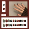 Französisches Nagelset zum Aufkleben in Rot, Grau, Schwarz mit edlem Goldrand-Design - Rot Schwarz Goldrand French Stil (R144)