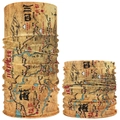 Brown magic headwear 2-piece set with Sichuan-Tibet route map print for cycling - Sichuan-Tibet Map