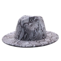Cappello fedora classico con stampa serpente grigia per uomo e donna, elegante stile feltro - M (56-58cm) / Blu