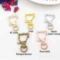 Cat-shaped swivel lobster clasps in five assorted metal finishes for DIY keychains - Cat Head / Gold