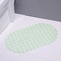Ovale lichtgroene PVC antislip badmat met zuignappen en drainagegaten voor de douche - Groen