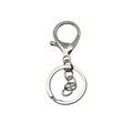 Silver metal keychain set with lobster clasp, short chain, and flat split ring components - Silver (Lobster Clasp + 4 Link Chain)