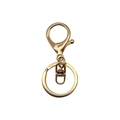 Golden metal keychain set featuring a lobster clasp and round key ring accessory - KC Gold (Lobster Clasp + Figure 8 Buckle)