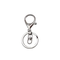 Polished silver metal lobster clasp with swivel ring and flat keyring for DIY accessory - Silver (Lobster Clasp + Figure 8 Buckle)
