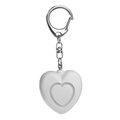 Allarme di sicurezza personale bianco a forma di cuore con portachiavi in argento - Bianco