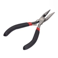Precision long nose pliers with red and black anti-slip handles for DIY jewelry making - Needle Nose Pliers (Serrated)