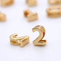 Ciondolo a forma di numero 2 placcato oro 14K per creazione di gioielli DIY - Numero 2