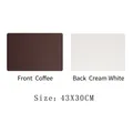 Double-sided leather placemat in coffee brown and creamy white 43x30cm size - Coffee + Milk White (Placemat 43*30cm)