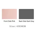 Sottopiatto in pelle double-face rosa e grigio scuro, impermeabile e termoisolante 43x30cm - Rosa + Grigio scuro (Tovaglietta 43*30cm)