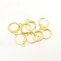 Golden lever back earring hooks for DIY jewelry making in polished round metal finish - 1 Piece / Gold