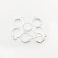 Set of seven silver leverback earring hooks for DIY jewelry making accessories - 1 Piece / Bright Silver