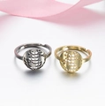 Minimalist stainless steel globe rings in gold and silver with open adjustable bands - 019 (World Map)