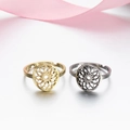 Vintage stainless steel mandala open ring set in gold and silver finish with hollow design - 025 (Geometric Disc)