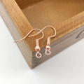 Handmade rose gold French ear hooks with spring and bead for DIY earring jewelry making - 100 Pcs/Pack / Rose Gold