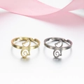 Adjustable open ring with cat silhouette cutout available in gold and silver finish - 029 (Cat Silhouette)