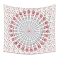 Arazzo mandala bohémien con motivi floreali nei toni verde scuro, rosa corallo e lilla - 73X95CM / Tessuto Spazzolato / Mandala Rosa Teal