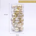 30er Set 7cm goldene Weihnachtskugeln mit Glitzer und mattem Finish in einer Röhre - 7cm/30er Set / Gold