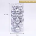 30er-Set silberne Weihnachtskugeln 7cm mit Glitzer und Matt-Effekt in transparenter Dose - 7cm/30er Set / Silber