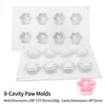 Moule en silicone à 8 cavités patte de chat pour bougies, savons et desserts - 8 Cavités Patte de Chat (Miroir)