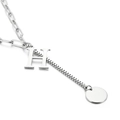 Minimalist silver H-letter pendant necklace with a polished box chain for women - Letter H(KN114934-Z)
