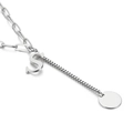 Silver letter S necklace featuring paperclip and box chains with a polished finish - Letter S(KN114945-Z)