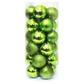 Green Christmas ball ornament set in various finishes within clear cylindrical tube - 3cm Grass Green