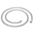 Collana a catena cubana in acciaio inossidabile argento con chiusura a moschettone - Collana a Catena (KN114902-Z)