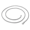 Polished silver wheat chain necklace with lobster clasp on a clean white background - 2.5mm Necklace (KN30660-Z)