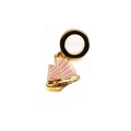 Pink enamel sailboat pendant charm in gold plated brass for DIY bracelet jewelry - Pink Enamel Sailboat Style(08#)