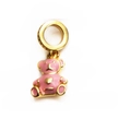 Pink enamel golden bear charm with heart detail for DIY bracelet jewelry making - Pink Gold Heart Bear Style(16#)