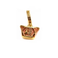 Pink enamel golden brass gold ingot charm with Fu character for DIY bracelet making - Gold Pink Fu Character Ingot Style(07#)