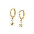 Minimalistische S925 Silber Stern Ohrringe mit Zirkonia und goldener Beschichtung - Gold