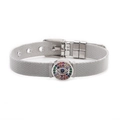 Silver stainless steel 10mm mesh strap bracelet with colorful evil eye zircon charm - Silver Evil Eye