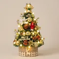 60cm Mini-Weihnachtsbaum in Gold-Kaffee mit LED-Lichtern und 26 Ornamenten Set - 60CM / Goldkaffee