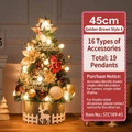 Goldener 45cm Mini-Weihnachtsbaum mit LED-Lichtern und 19 Ornamenten auf grauem Sockel - 45cm / Goldkaffee