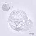 Bubble textured transparent glass nail art cup with round bead pattern and thick base - Dotted Texture Cup
