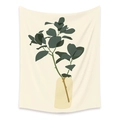 Bohemian tapestry featuring dark green leaves and beige bottle abstract art design - LC-18 / 73X95CM (Brushed Fabric)