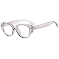 Transparent grey cat-eye sunglasses with durable metal hinges and polarized lenses - Transparent Grey Clear Lens Anti-Blue Light (C07)