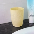 Minimalist beige eco-friendly plastic mouthwash cup with speckled texture for bathroom - 350ml / Nordic Beige