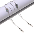 Silver punk eyewear chain with colorful beads and life tree charms on a white prop - Tree of Life Colorful Beads Style / Silver (GL1184)