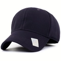 Gorra de béisbol elástica en tejido de malla de panal oscuro con etiqueta decorativa láser - Azul oscuro